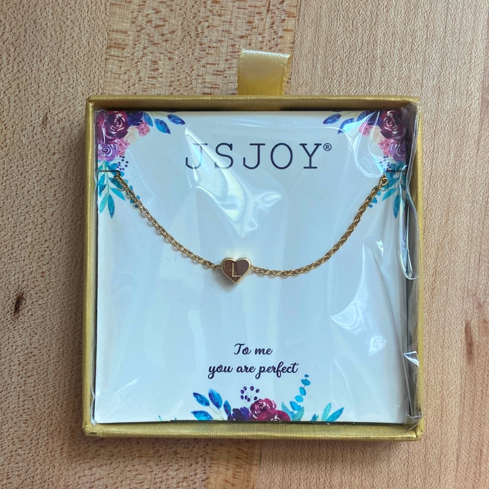 L initial heart necklace